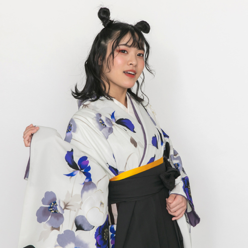 アネモネ / 紫【JAPAN STYLE】（袴：菊刺繍／黒）