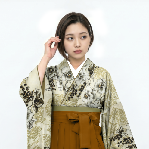 パンジー/ベージュ【JILL STUART】（袴：スズランフルール刺繡/テラコッタオレンジ)