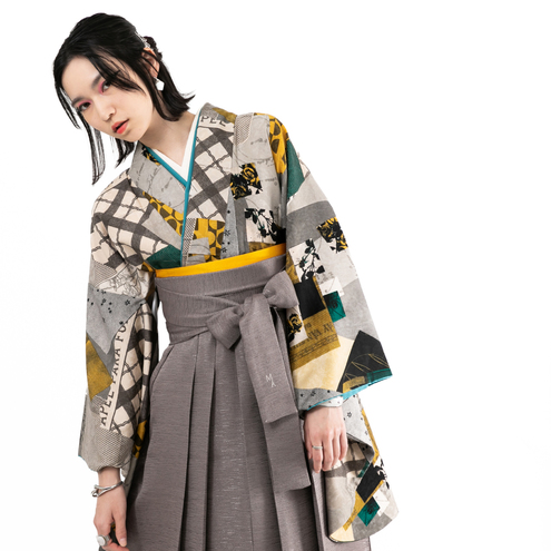 星間/黄（袴：ツイード/茶）