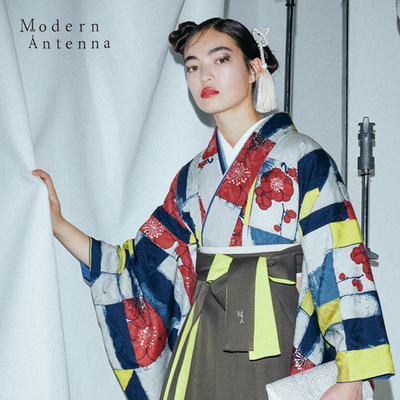2尺袖 ブランド ポリエステル着物 モダンアンテナ 袴用 新品未使用品 NISHIORI Modern Antenna モダンアンテナ 二尺袖 着物 袴
